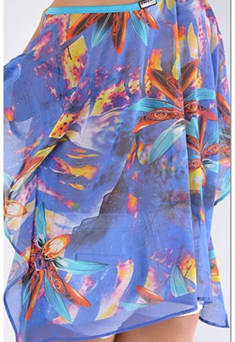 Kaftan scurt ROBERTO LUCCA RL140S0401 BLUE FLOWER